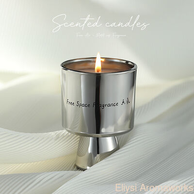 Silver Metal Jar Candle Label Pribadi OEM Soya Wax Lilin Beraroma