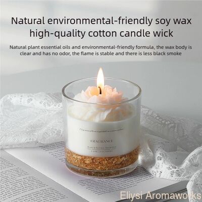 Buen precio Vela perfumada de soja de lujo con fragancia floral dorada, personalización en línea