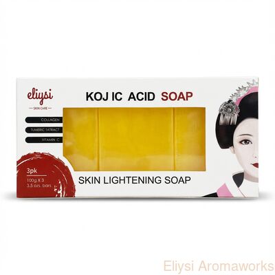 Bon prix L' acide kojique, savon éclaircissant la peau, 3 paquets, curcuma et savon à base de vitamine C en ligne