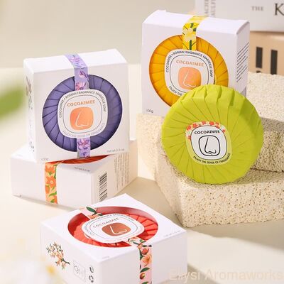 Buen precio Jabón de Baño Perfumado Redondo 100g para Hoteles y Uso en Hospitalidad en línea