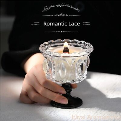 Buen precio 160g Velas de soja perfumadas Decorativas de encaje de vidrio Velas de copa para regalo en línea